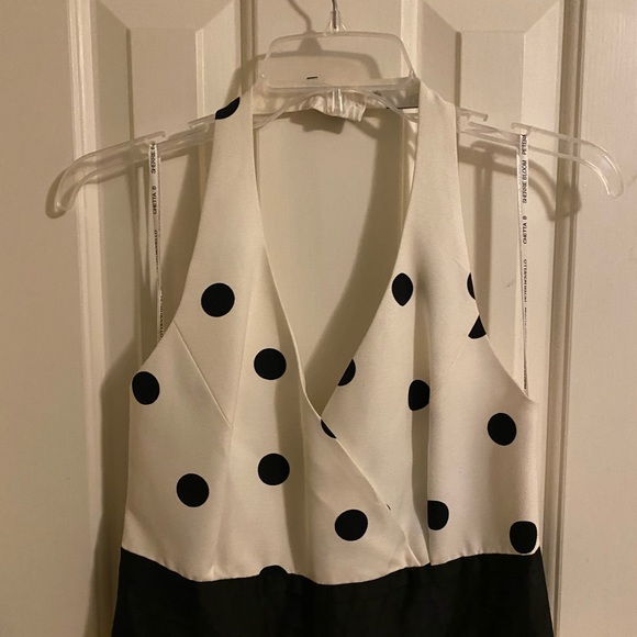 Chetta B. Cotton/Silk Polka Dot Halter Dress (Sz. 4) - Picture 4 of 9